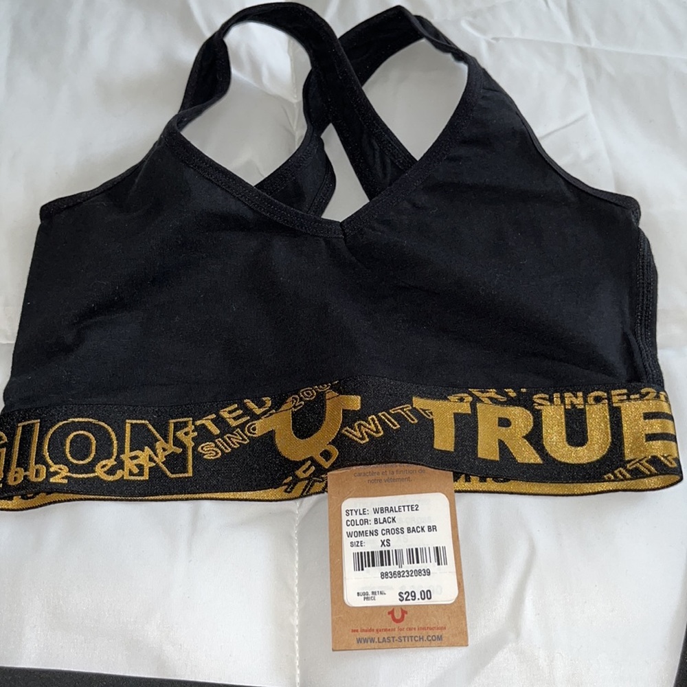 NEW WITH & W/O TAGS XS TRUE RELIGION BRA & LEGGINGS TAG PULLED OFF. - Picture 4 of 5